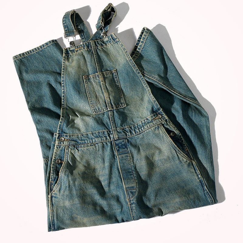 Retro Loose Small Straight-Leg One-Piece Jeans