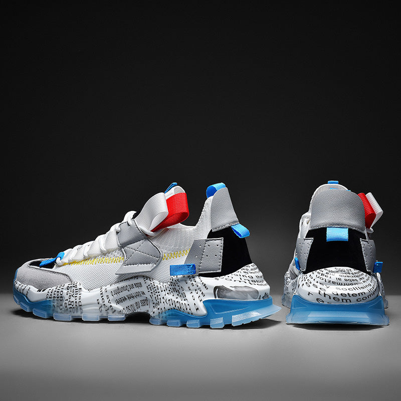 Graffiti Breathable Mesh Platform Casual Sneakers