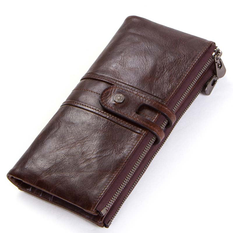 Real cowhide long women's wallet