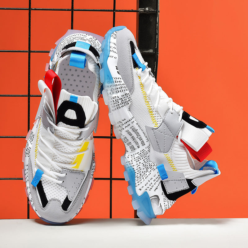 Graffiti Breathable Mesh Platform Casual Sneakers