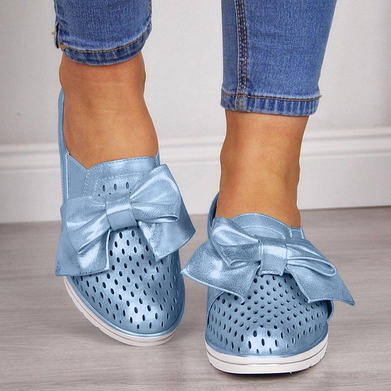 Bowknot Wedge Heel Slip-on Sneakers