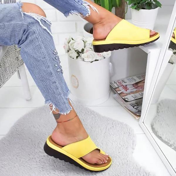 Simple Casual Platform Slippers