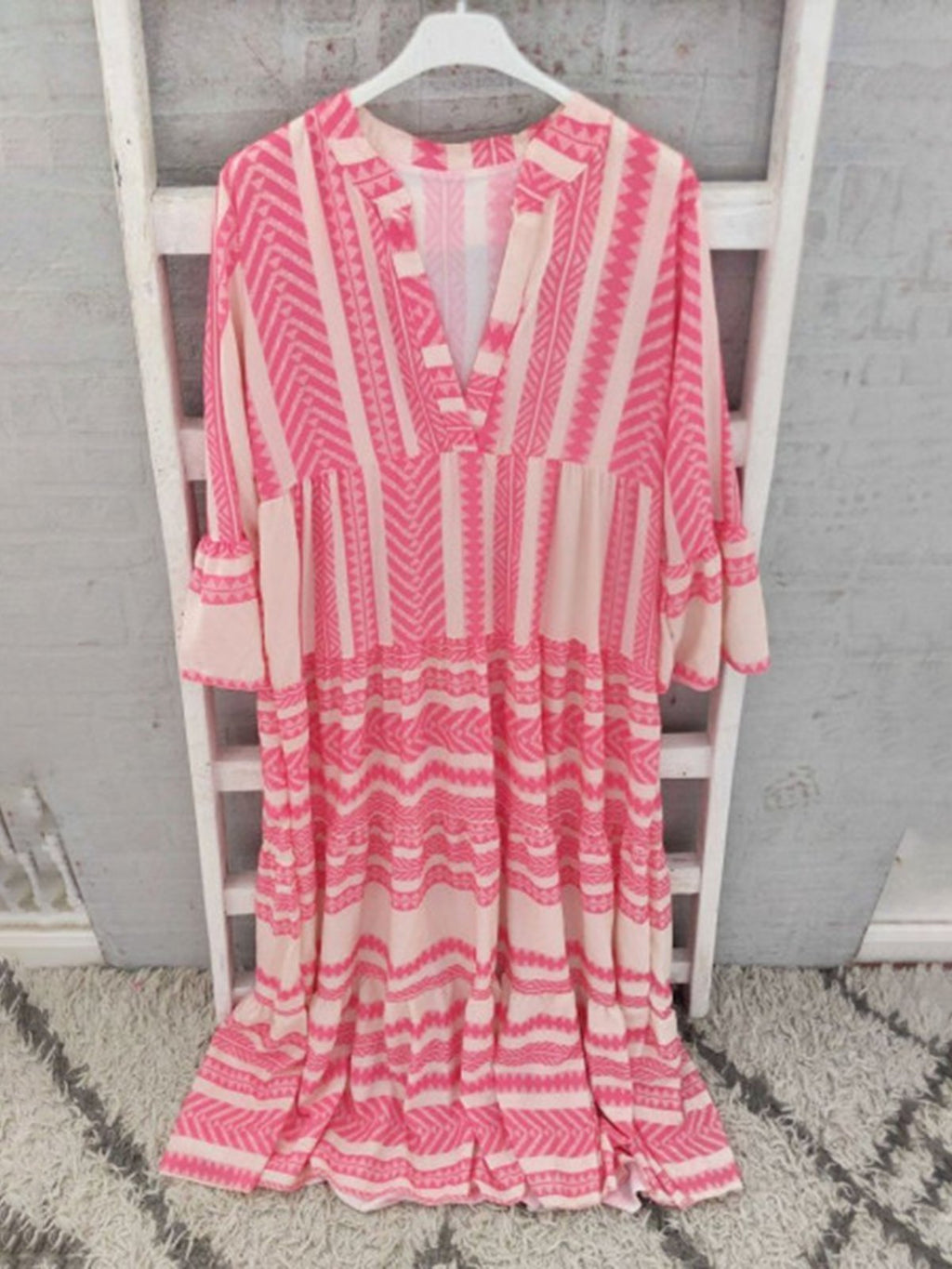 Pink Women Dresses Daily Printed Tribal Dresses