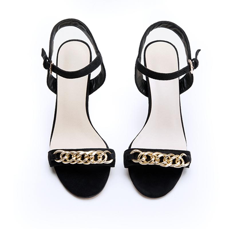 Black High Heel Suede Summer Party & Evening Sandals