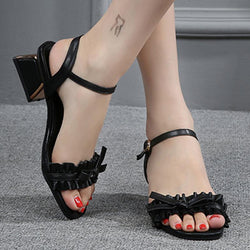 Chunky Heel Elegant Women Open Toe Date Sandals