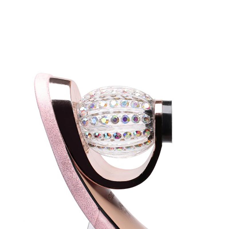 Rhinestone Bowknot Summer Strange Heel Peep Toe Slippers