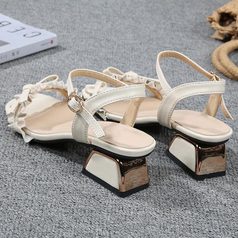 Chunky Heel Elegant Women Open Toe Date Sandals