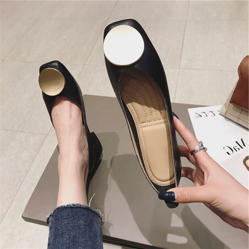 Square Toe Elegant Date Flat Heel Shoes