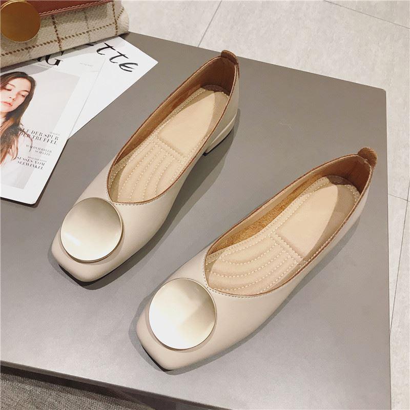 Square Toe Elegant Date Flat Heel Shoes