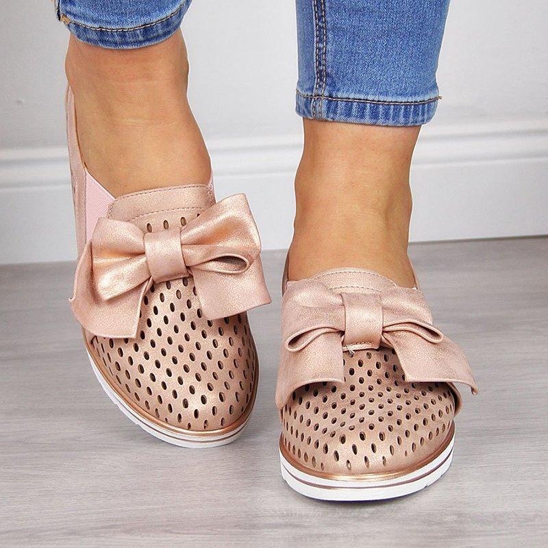 Bowknot Wedge Heel Slip-on Sneakers