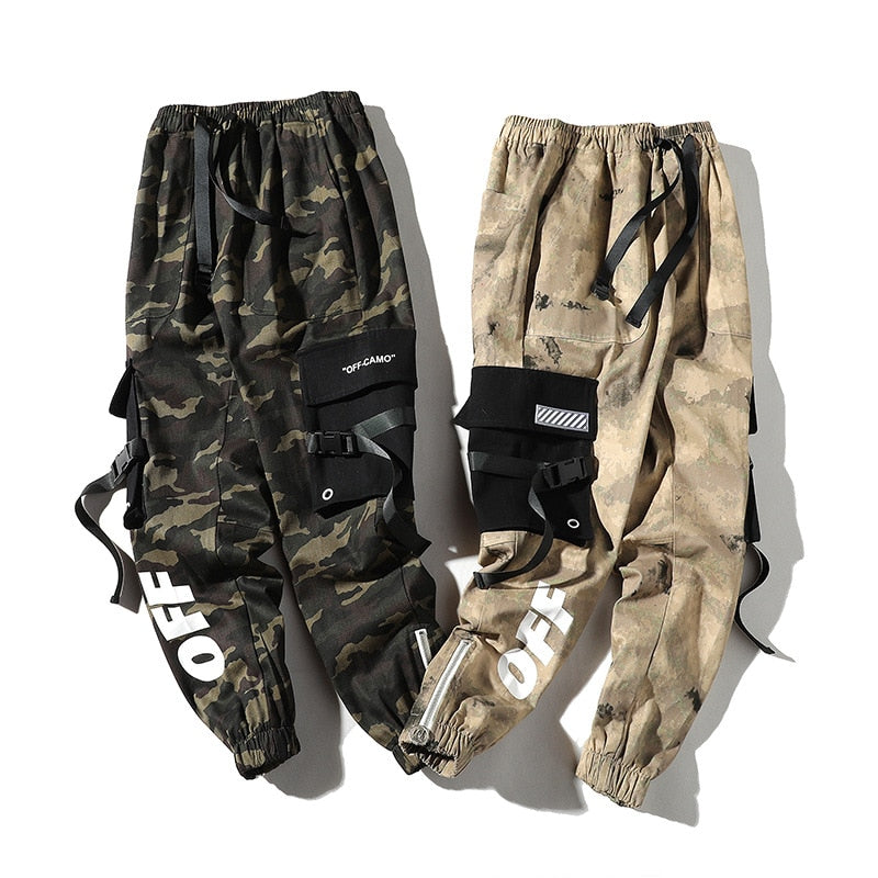 2020 Men Ribbons Cotton Cargo Pant