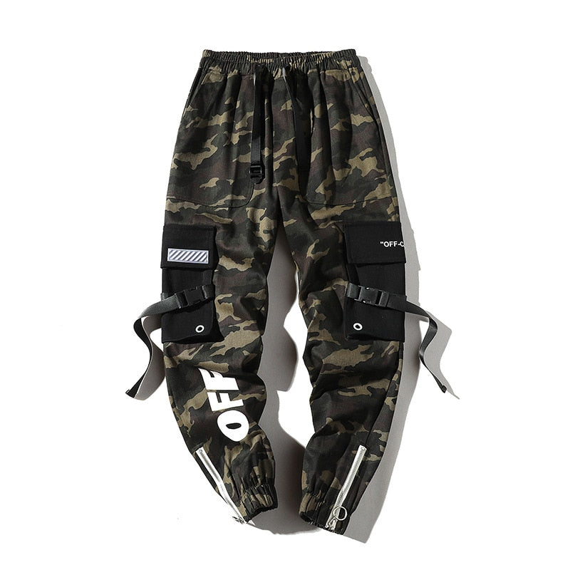 2020 Men Ribbons Cotton Cargo Pant