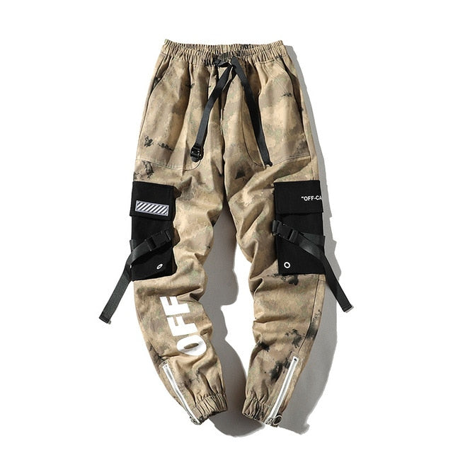 2020 Men Ribbons Cotton Cargo Pant