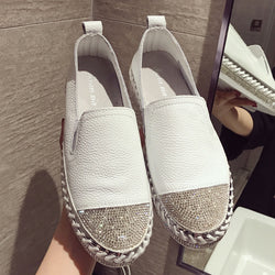 Women Genuine Leather Creepers Flats