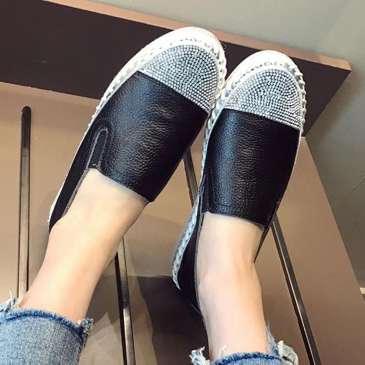 Women Genuine Leather Creepers Flats