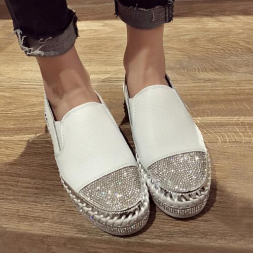 Women Genuine Leather Creepers Flats