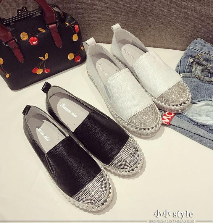 Women Genuine Leather Creepers Flats