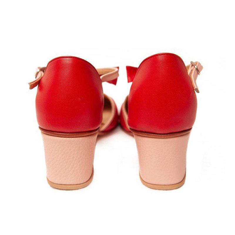 T-Strap Bowknot Summer Casual Chunky Heel Buckle Womens Sandals