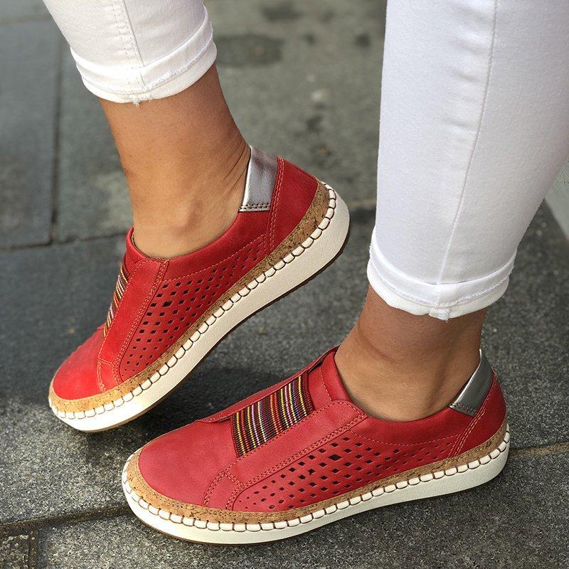 Slide Hollow-Out Round Toe Casual Women Sneakers