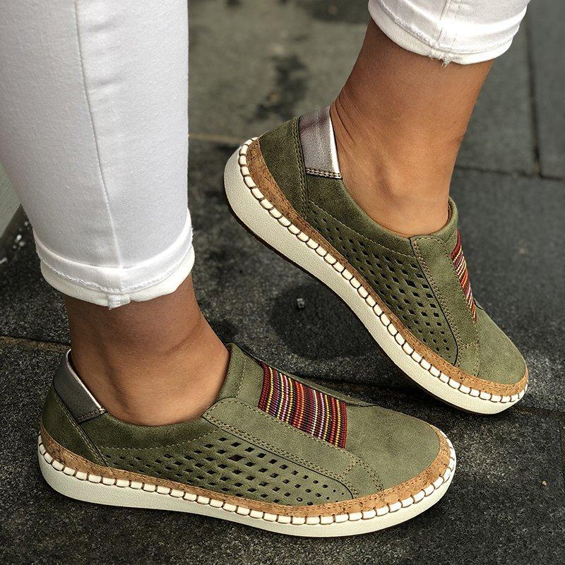 Slide Hollow-Out Round Toe Casual Women Sneakers