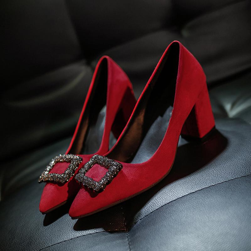 Rhinestone Pointed Toe Elegant Heels